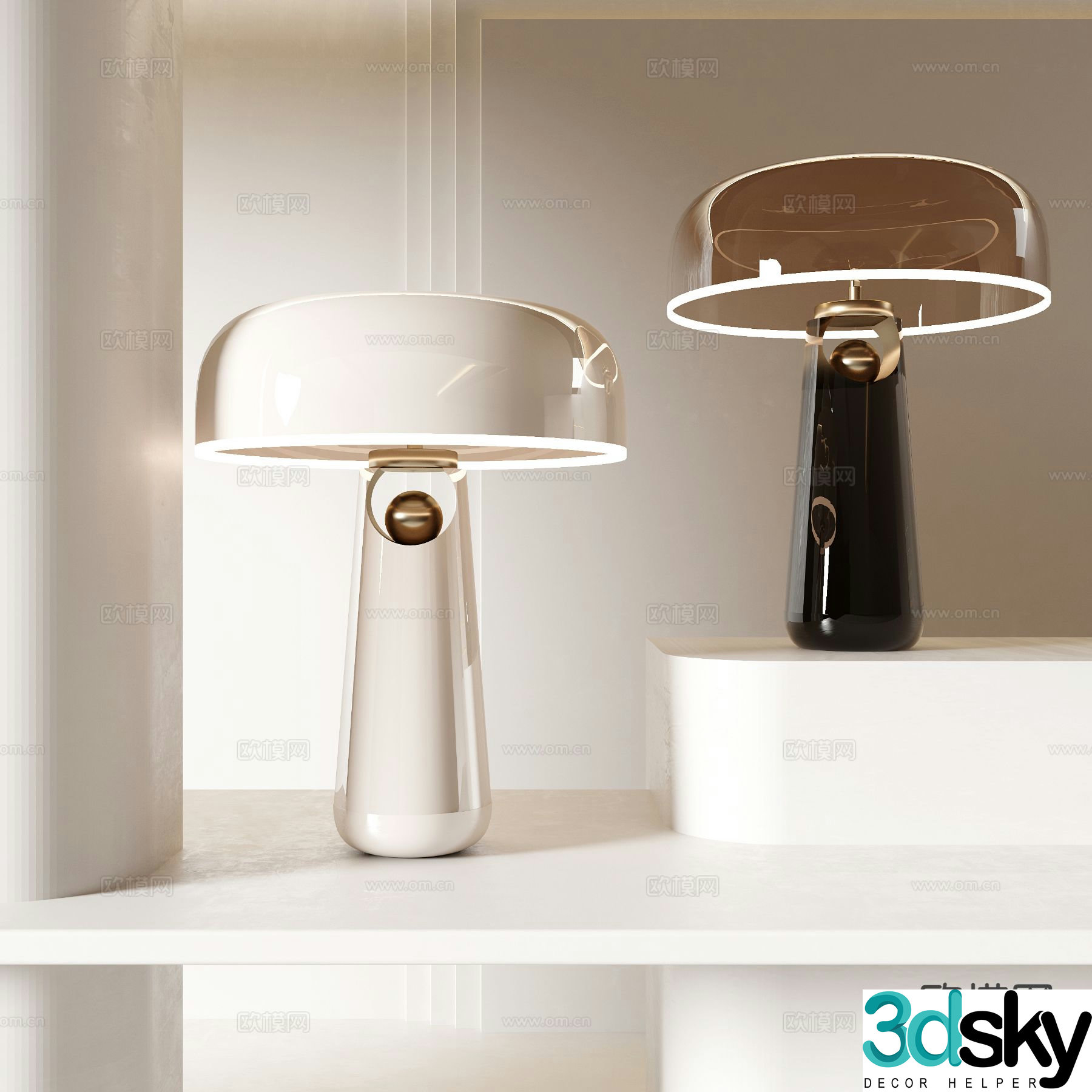 Italian table lamp 3d model