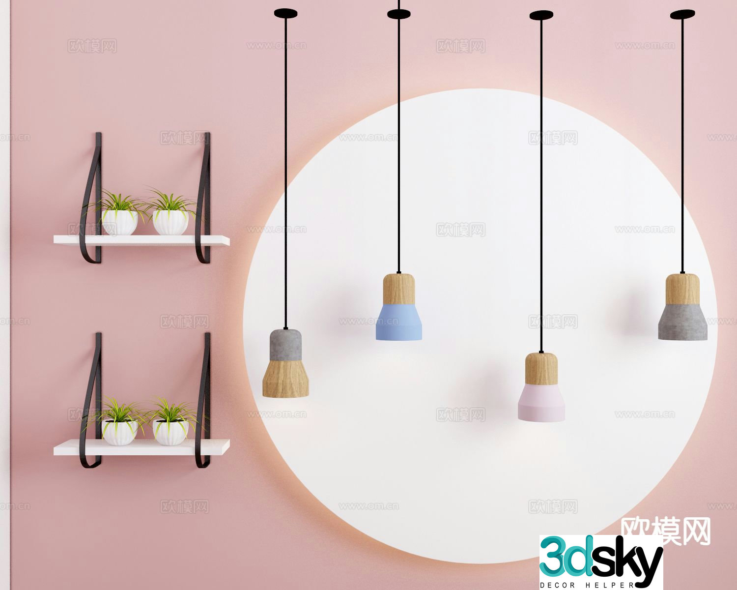 Modern creative chandelier small chandelier 3d model