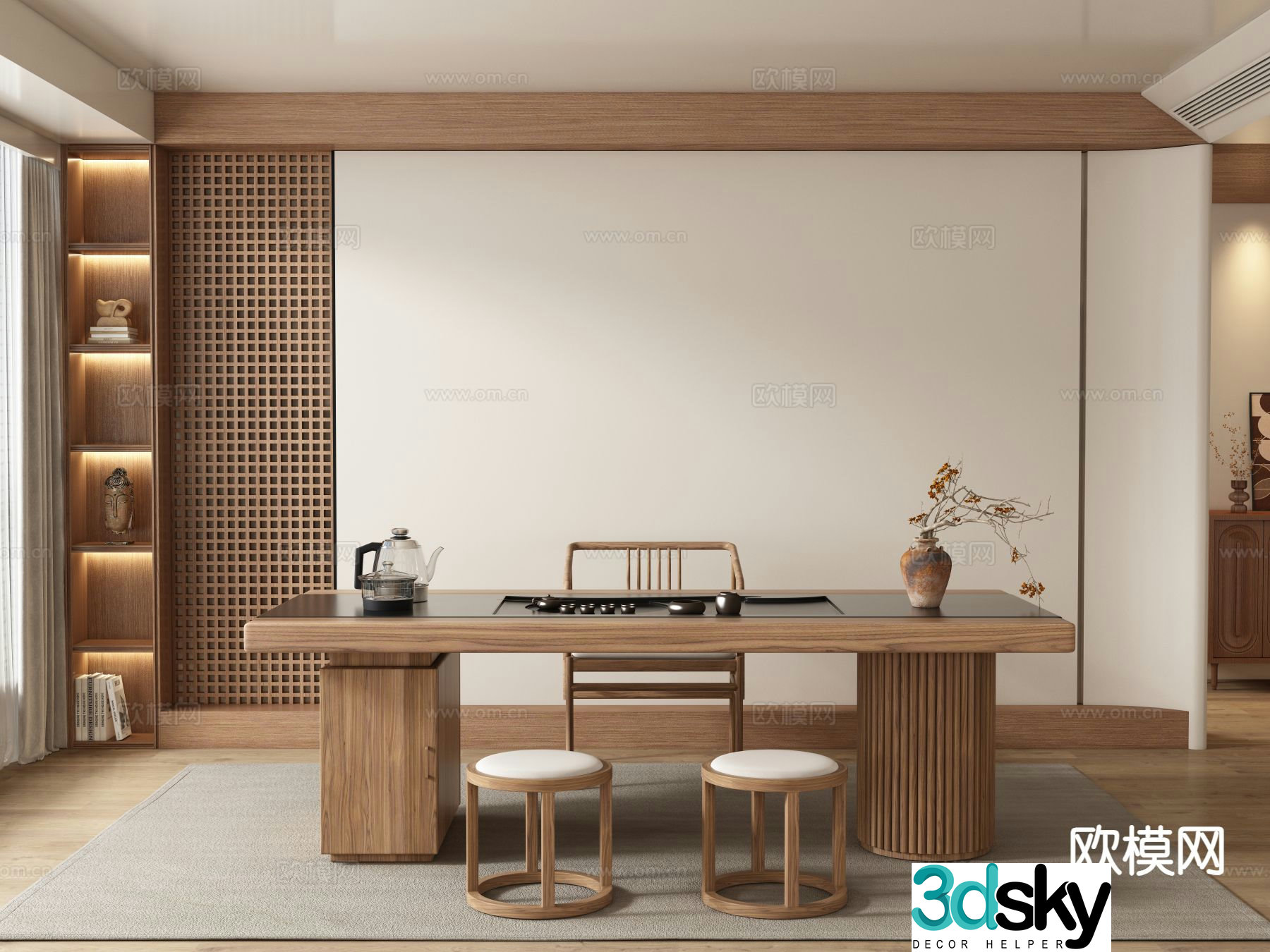 New Chinese tea room 3d model