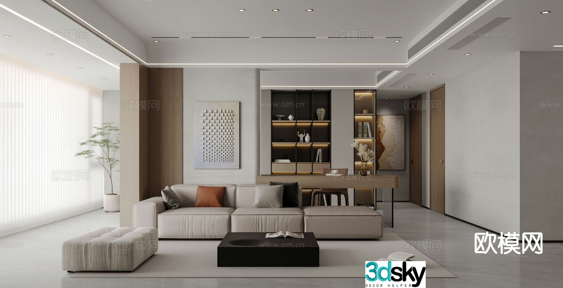 Modern guest restaurant 3d model