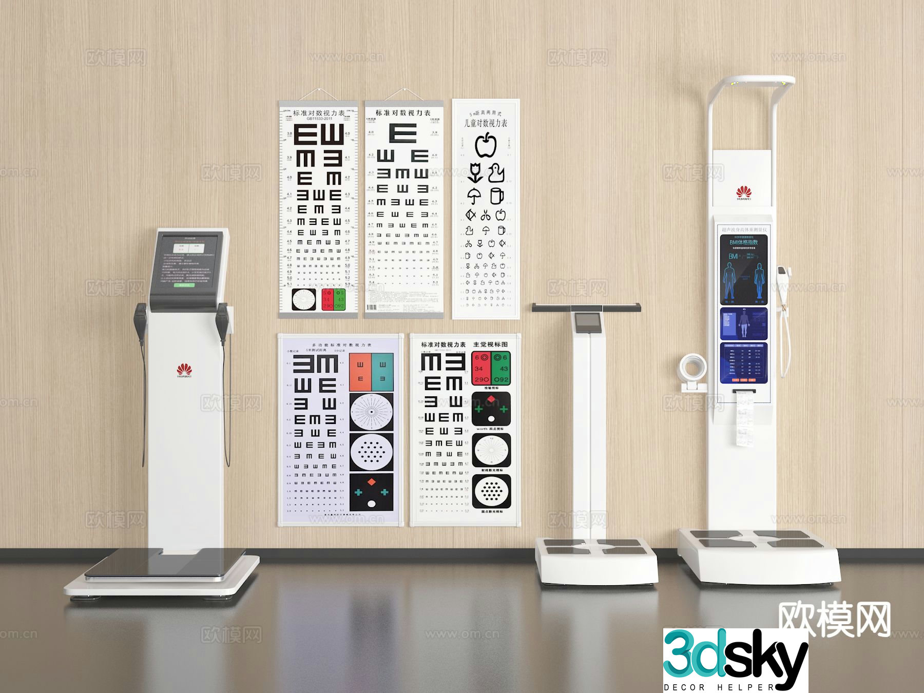 Medical equipment body measuring instrument scale machine 3d model