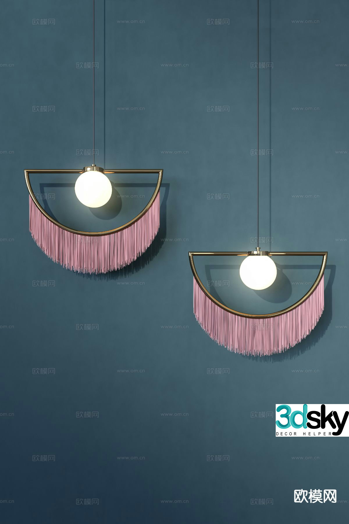 Modern tassel small chandelier 3d model