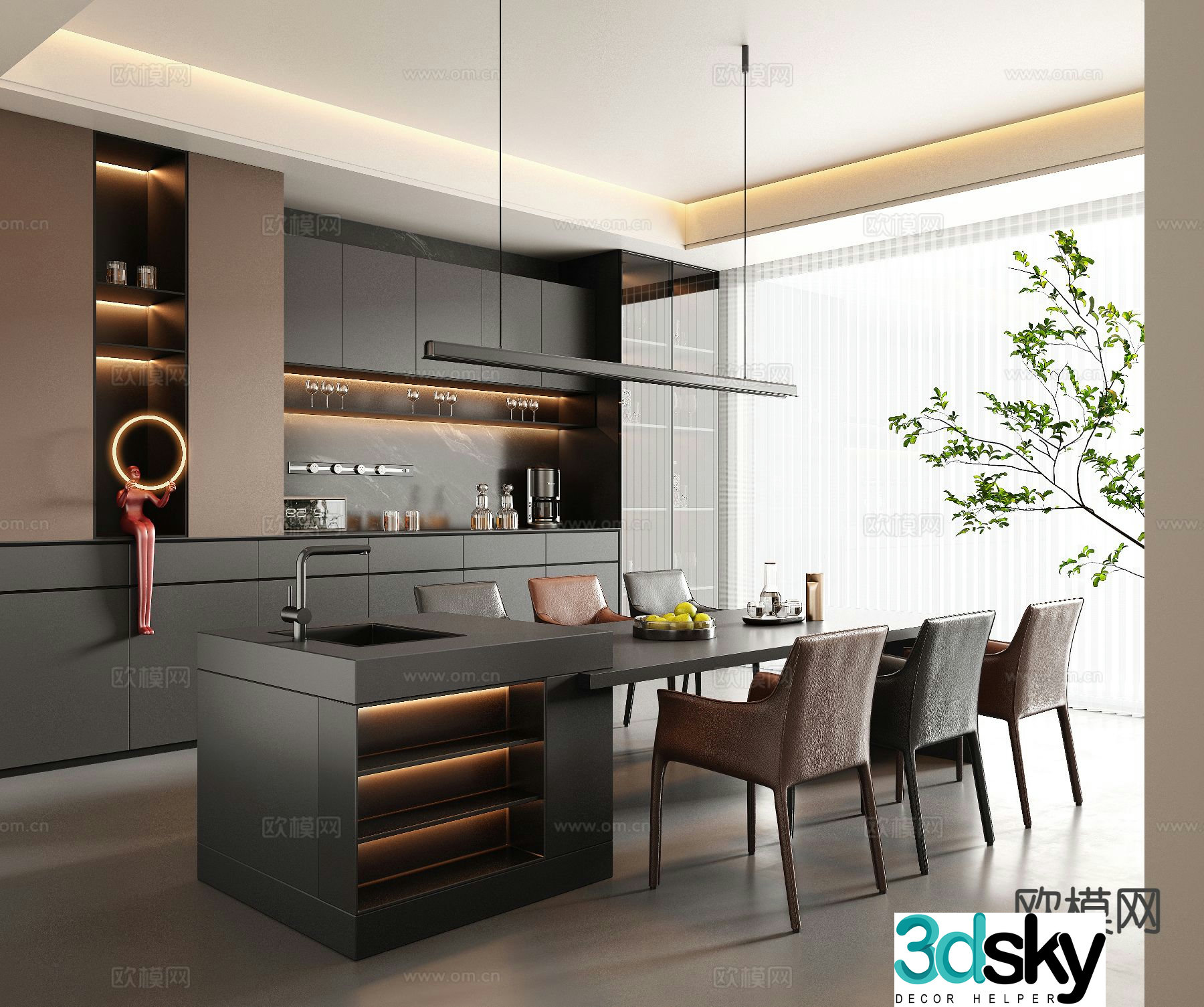 Italian island restaurant 3D model