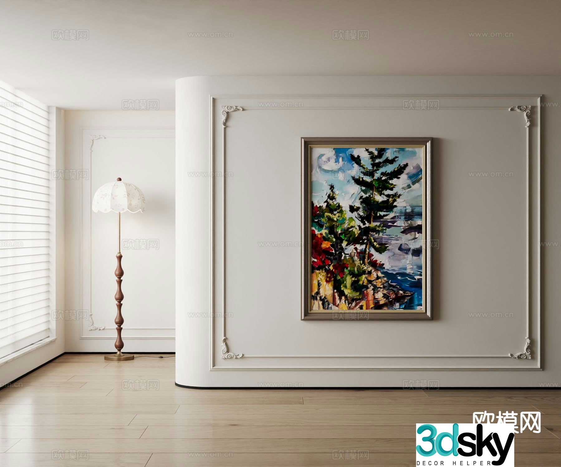 American oil painting texture painting decorative painting 3D model