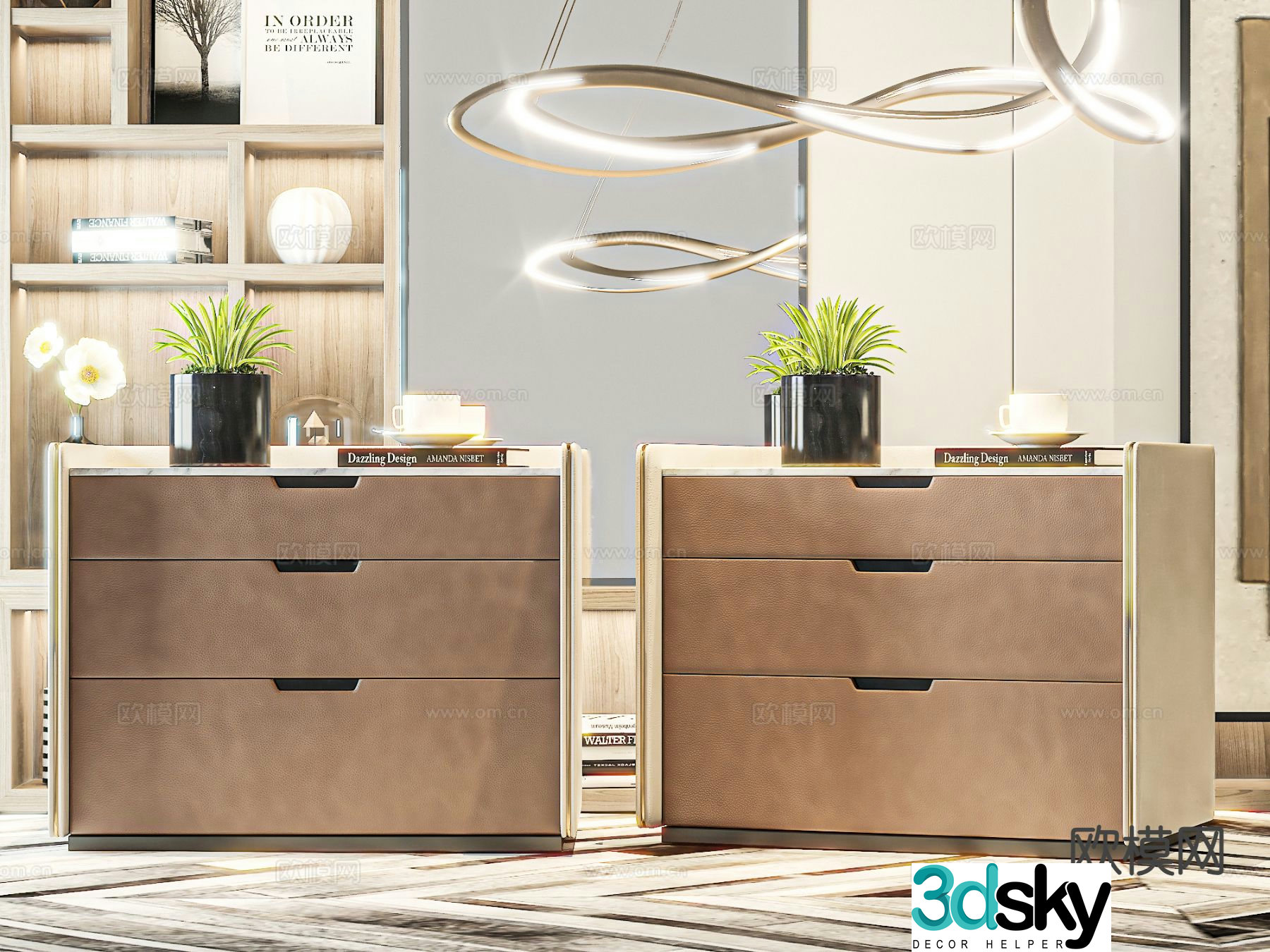 Italian bedside table 3d model