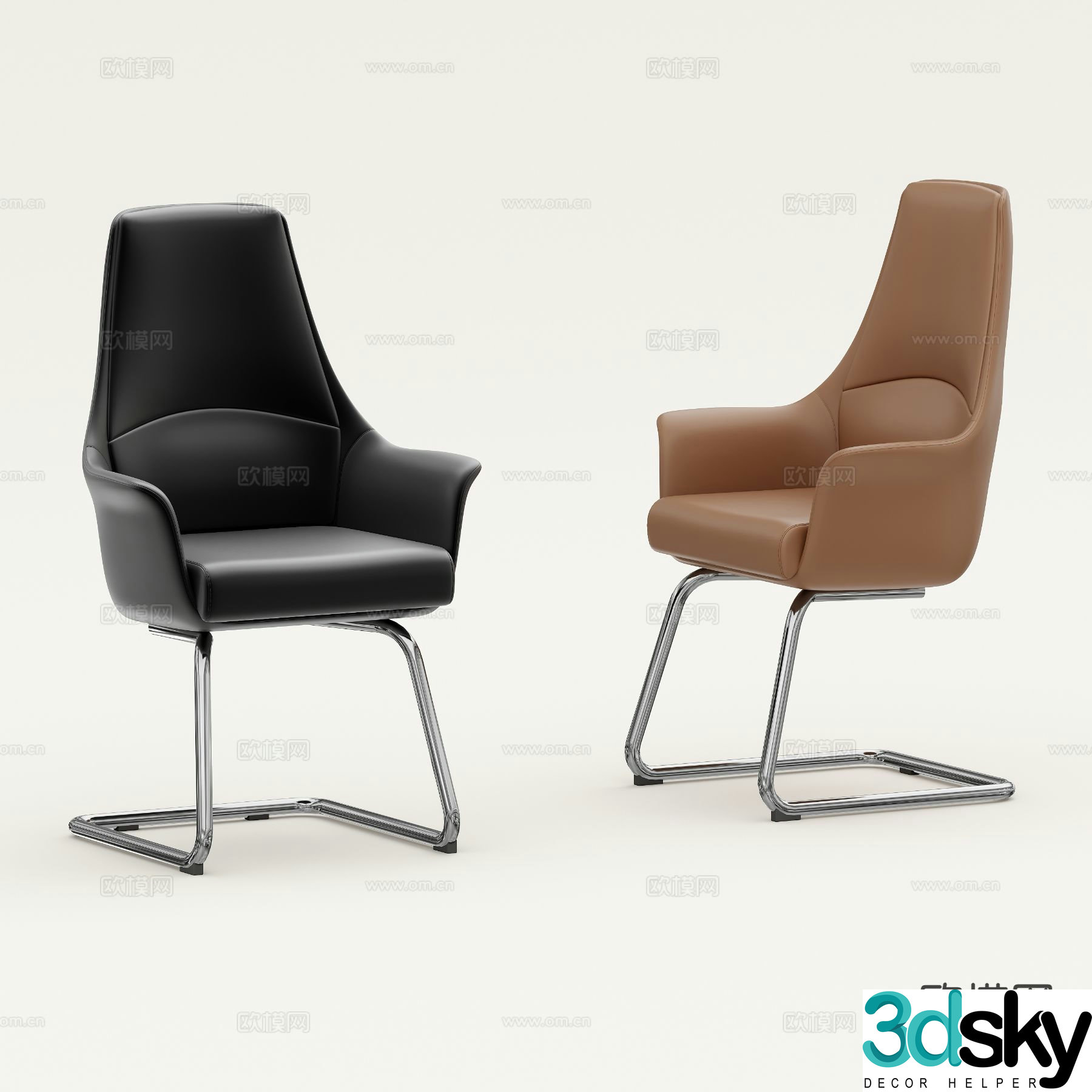 Modern office chair conference chair training chair 3d model