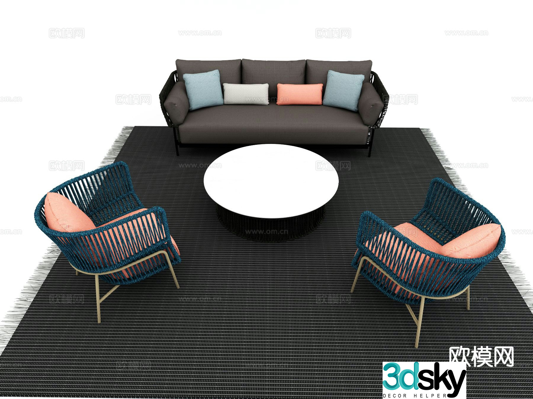 Modern outdoor sofa patio sofa 3d model