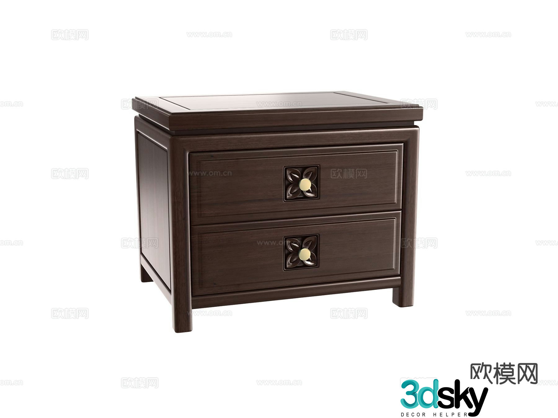 New Chinese style bedside table 3d model