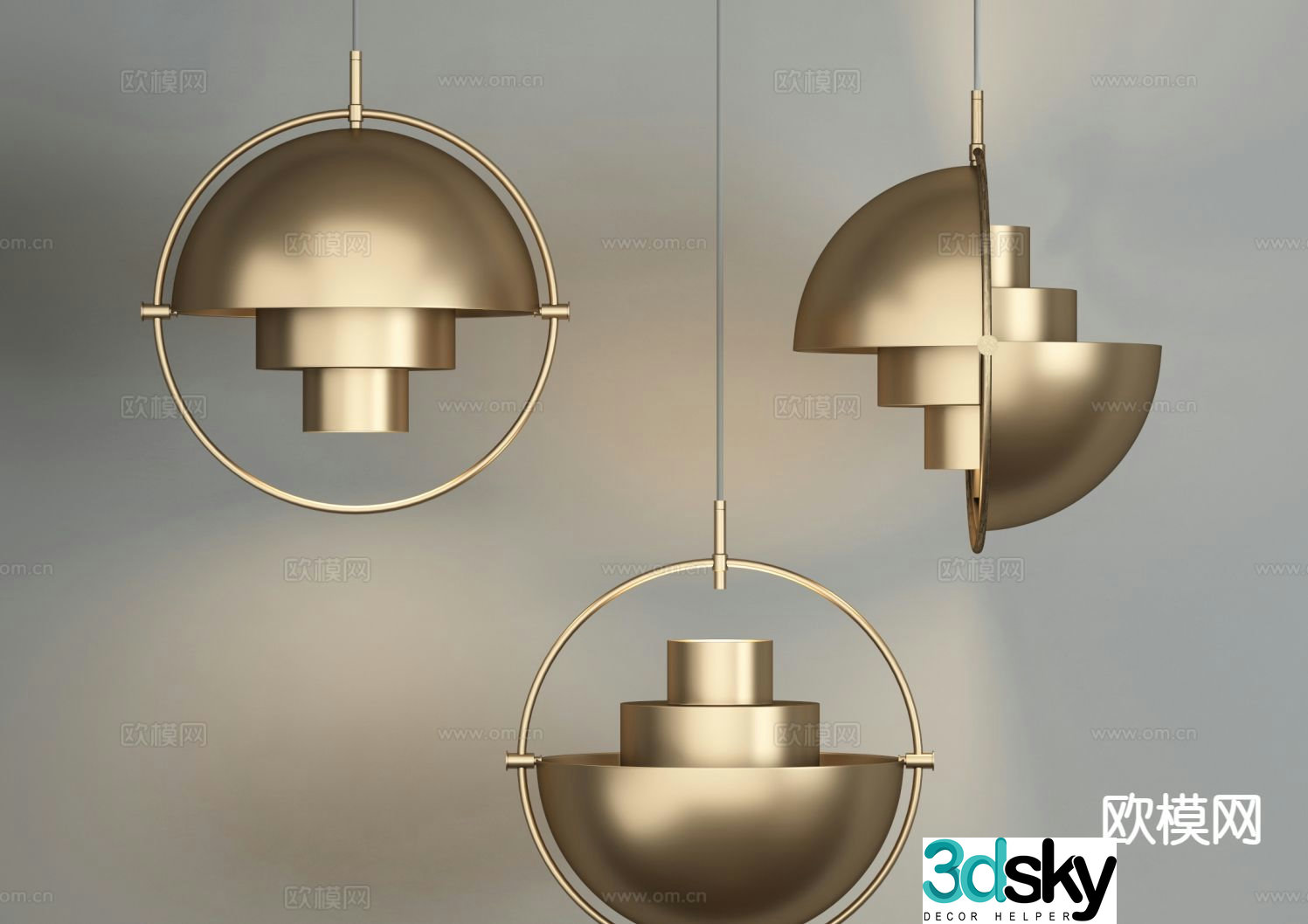 Light luxury creative chandelier 3D model