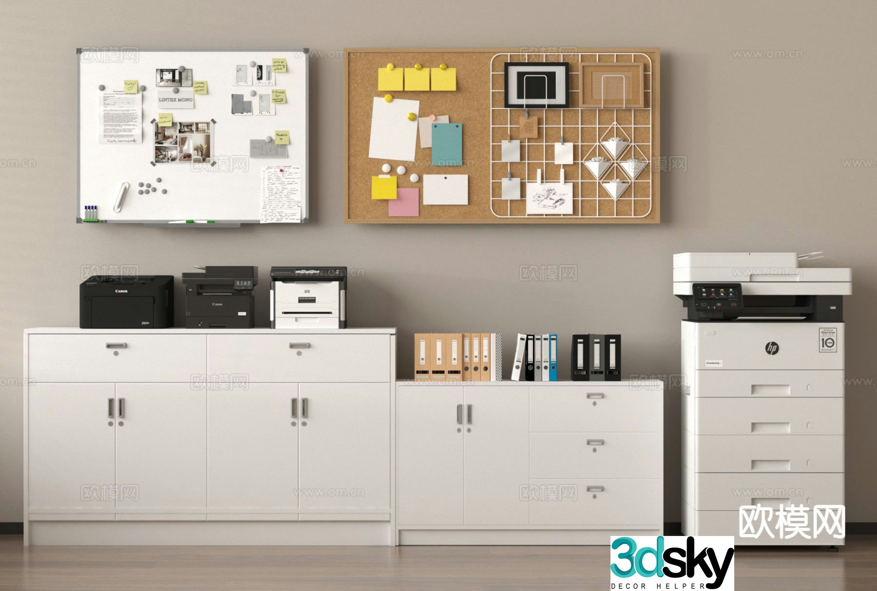 File cabinet filing cabinet printer office supplies 3d model