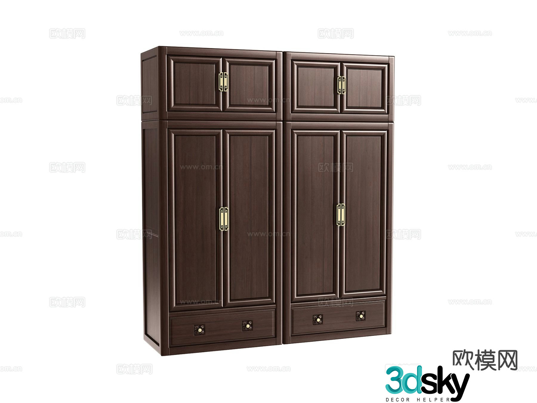 New Chinese style wardrobe wardrobe 3d model