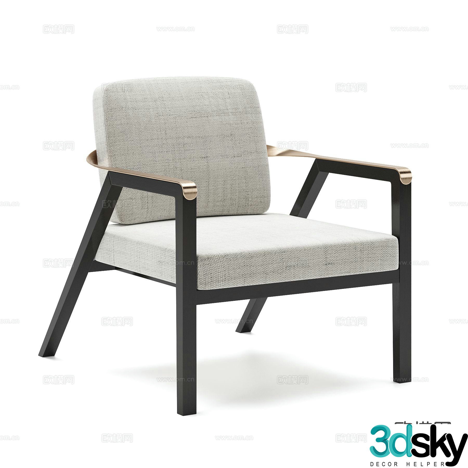 Italian armchair chair leisure chair 3d model