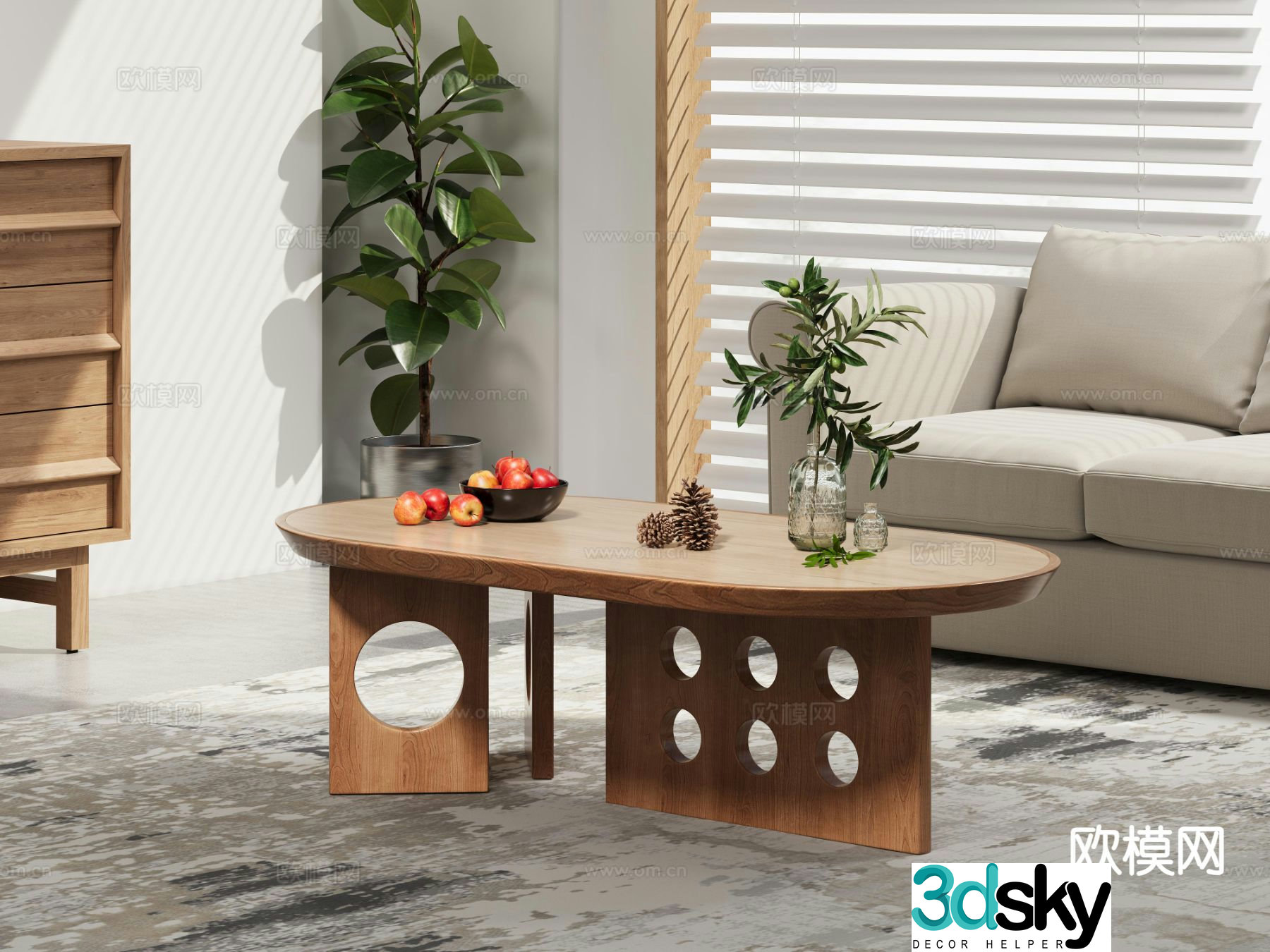 Medieval style coffee table 3D model