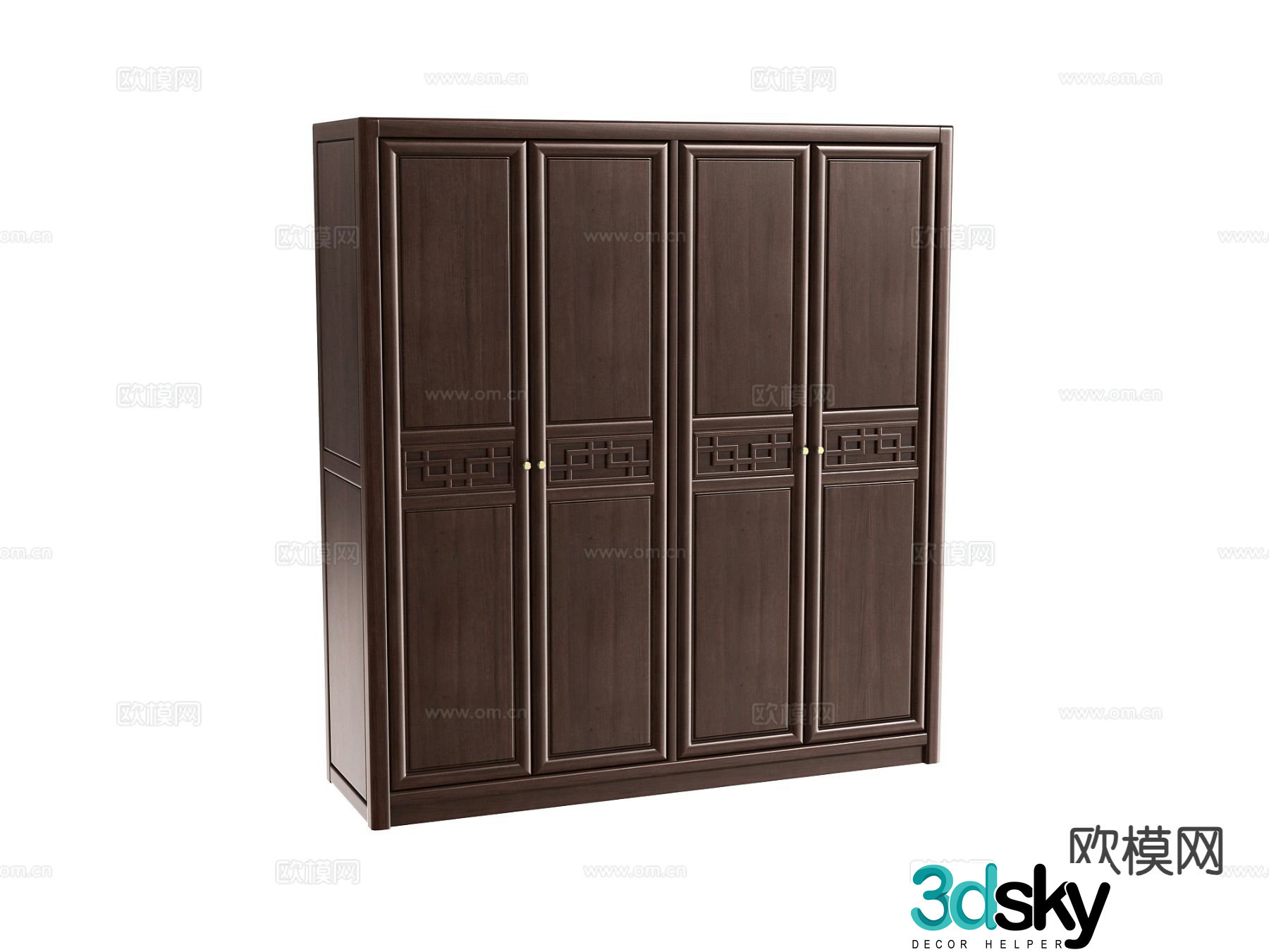New Chinese style wardrobe wardrobe 3d model