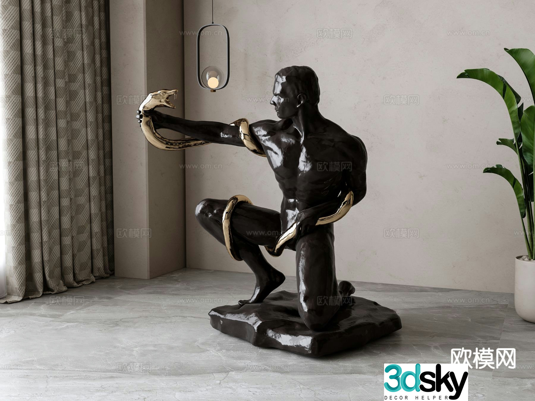 European character sculpture ornaments 3D model