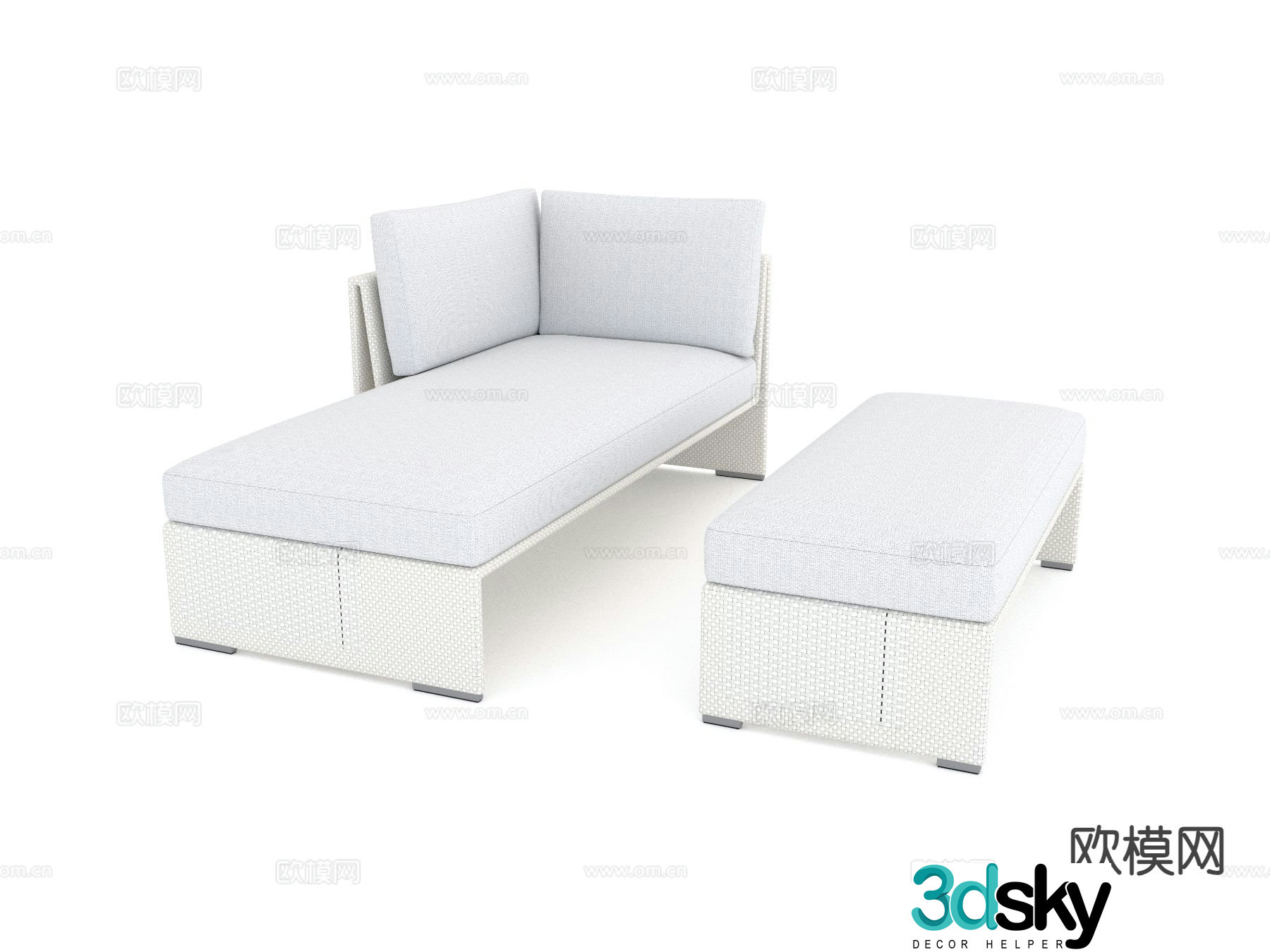 Modern outdoor sofa patio sofa 3d model