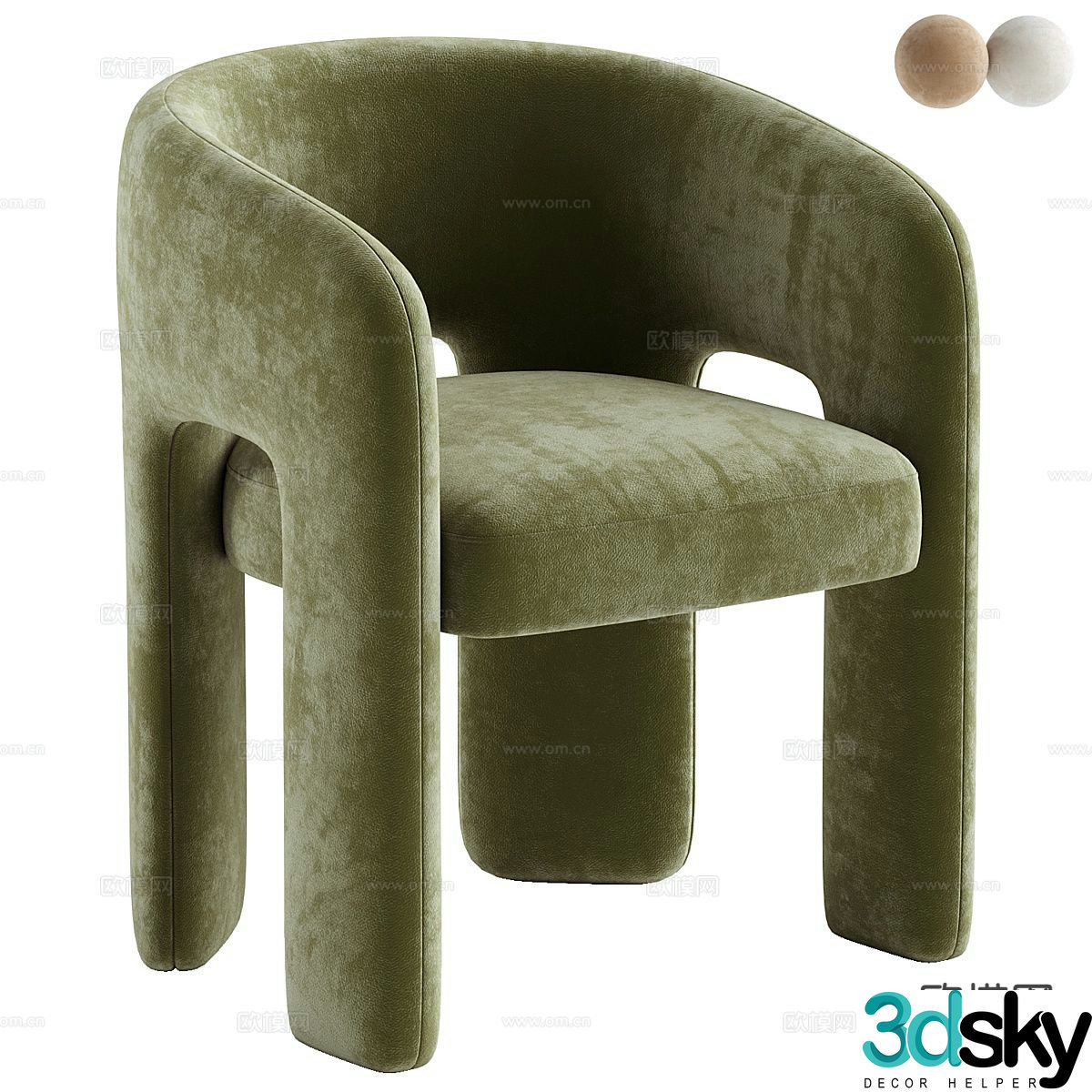 Byron modern lounge chair single chair 3d model