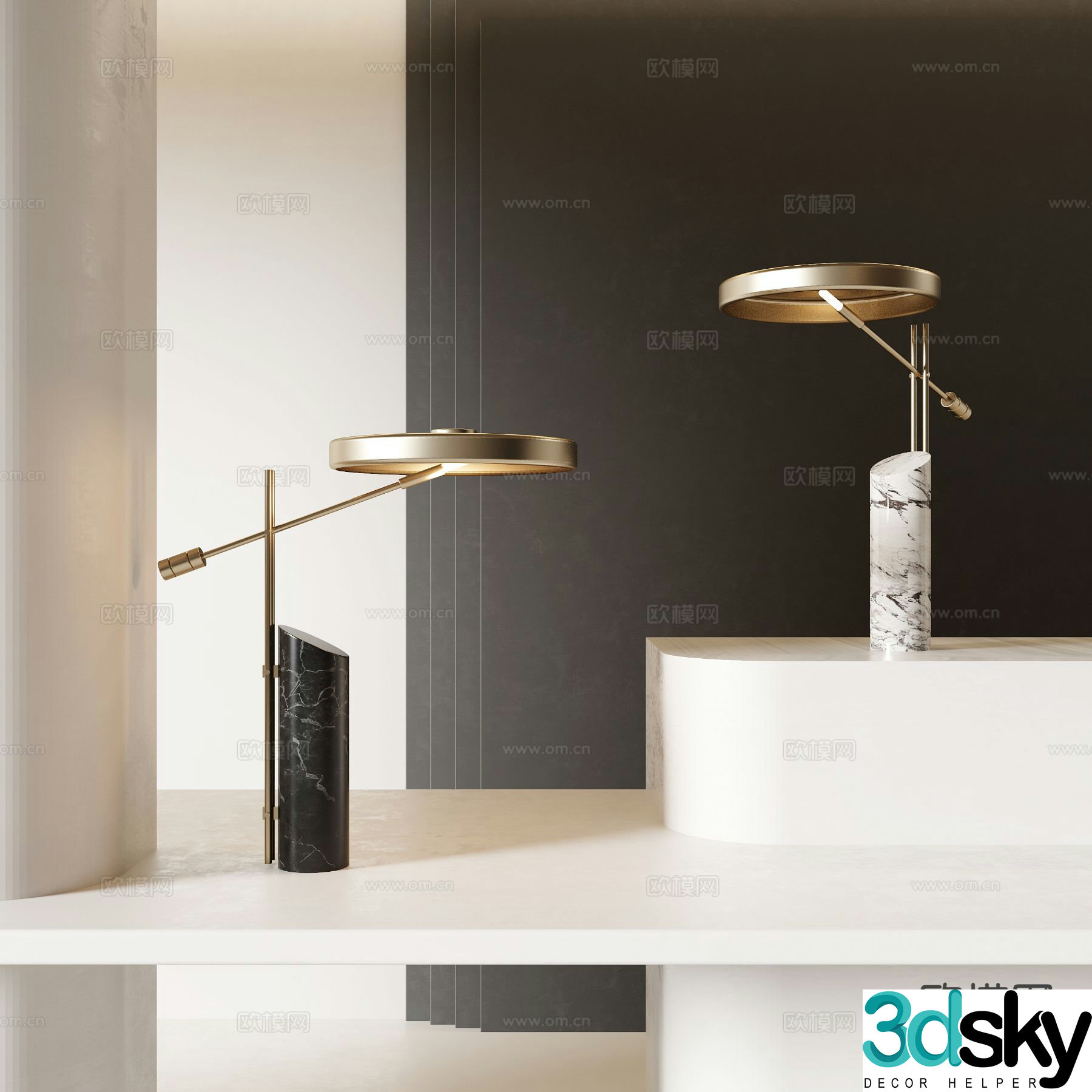 Italian light luxury table lamp 3D model