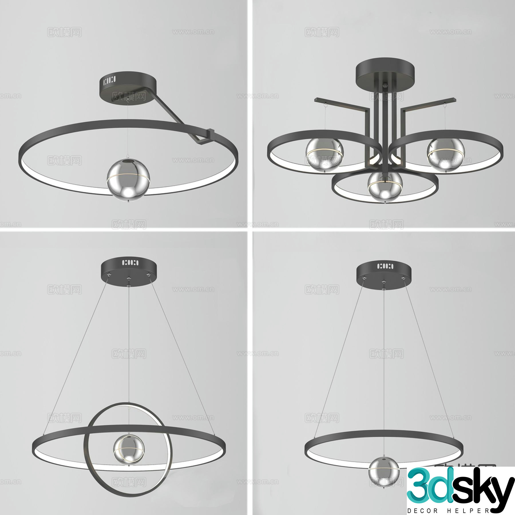 Light luxury chandelier hall chandelier 3d model