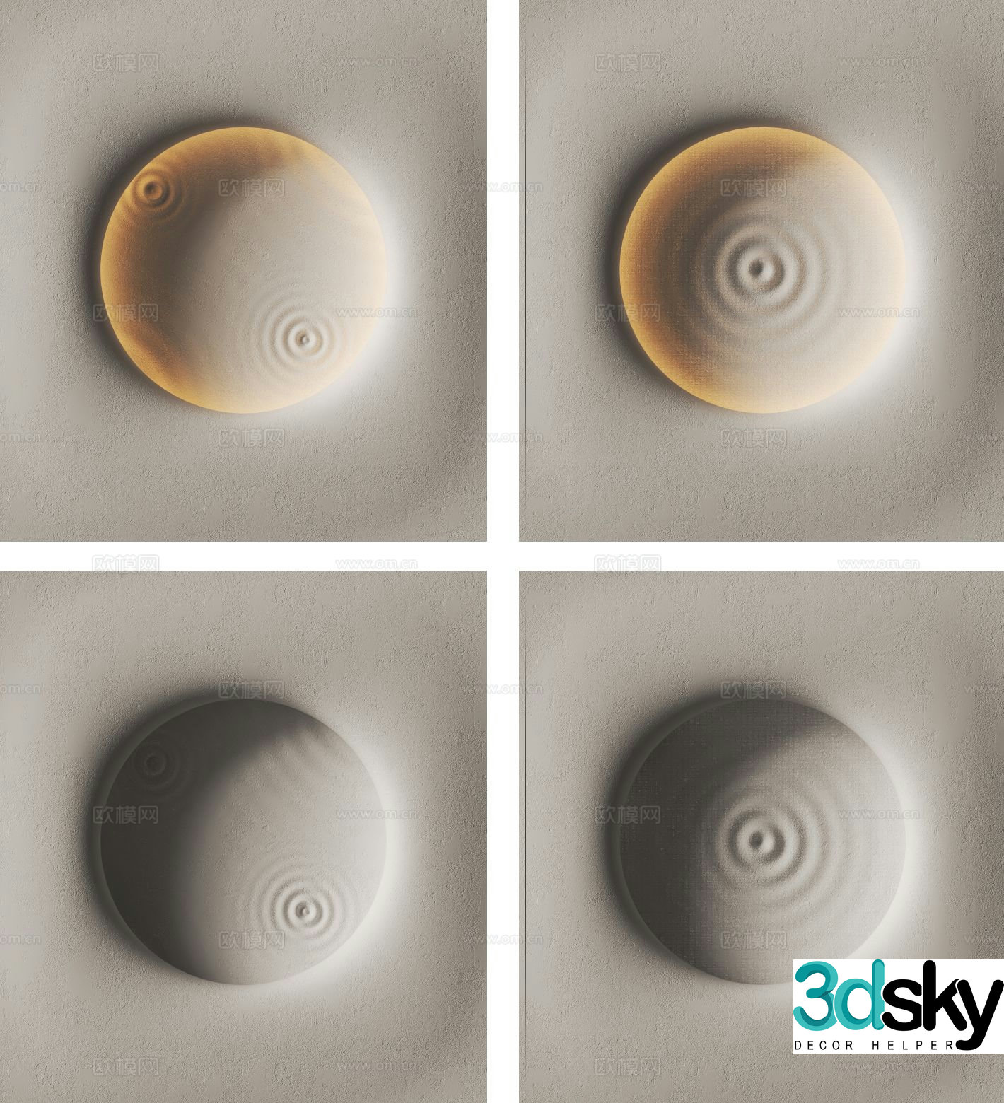 Wabi-sabi texture wall lamp 3d model
