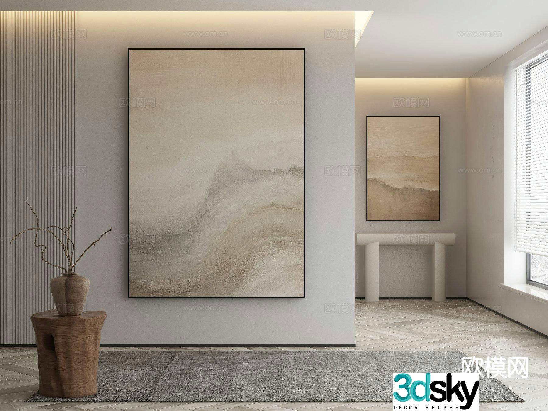 Modern decorative painting abstract painting texture painting 3d model