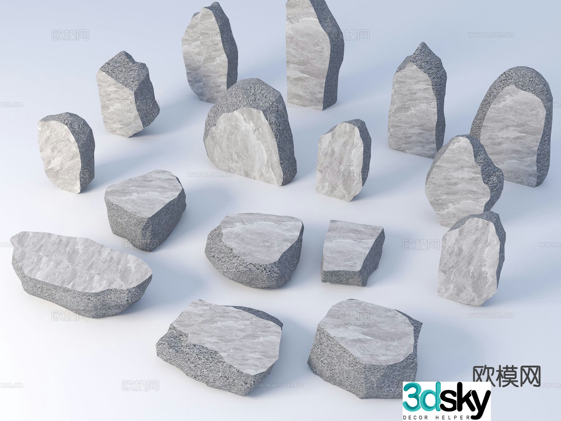 Landscape stone entrance stone mirror stone 3d model