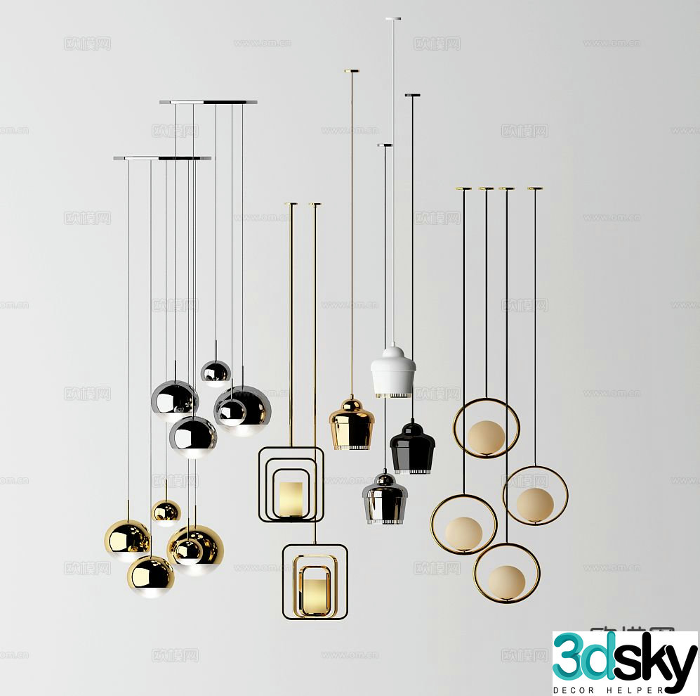 Light luxury small chandelier bedside small chandelier 3d model