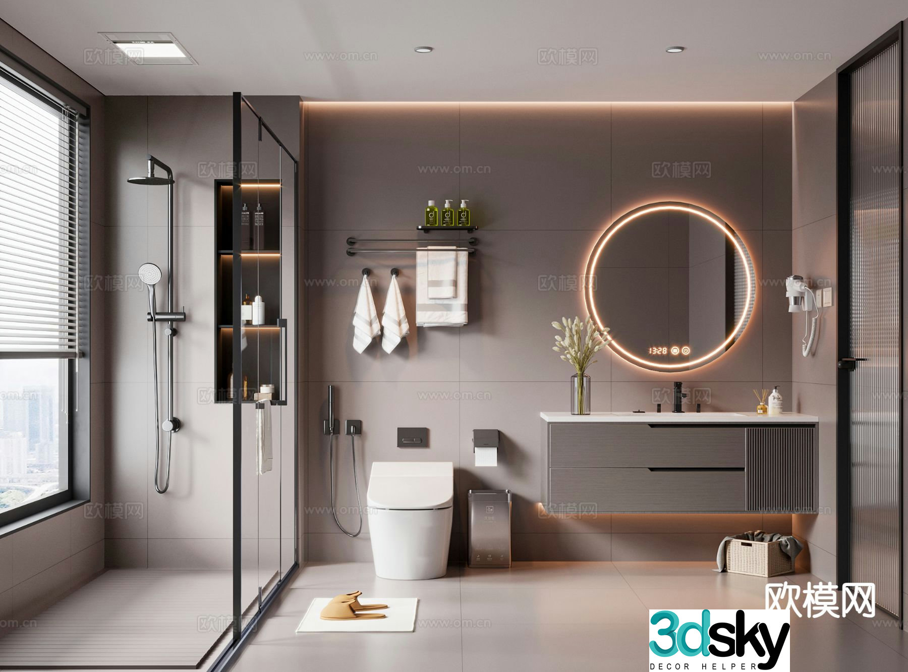 Modern bathroom bathroom toilet 3d model