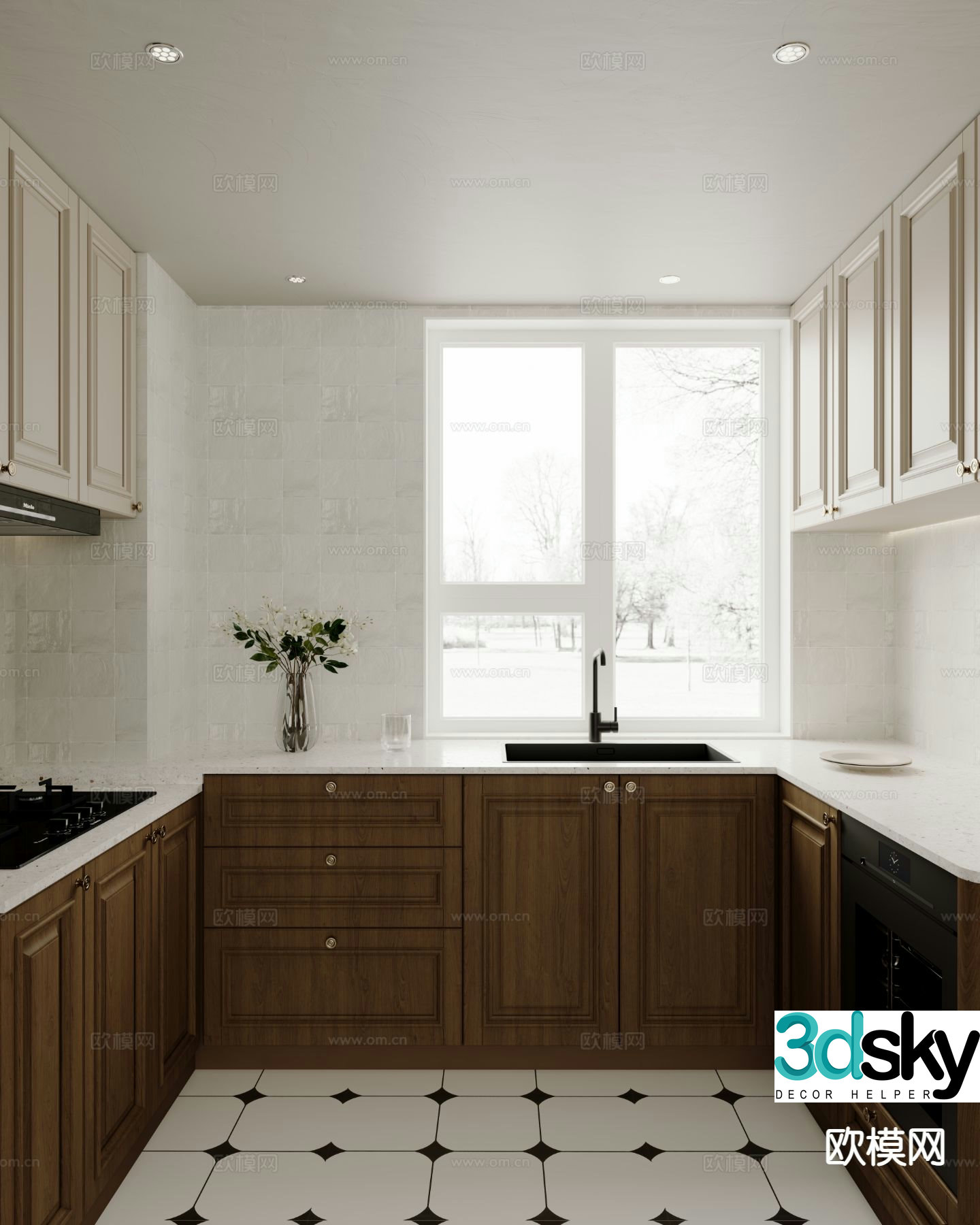 American kitchen cabinet 3d model