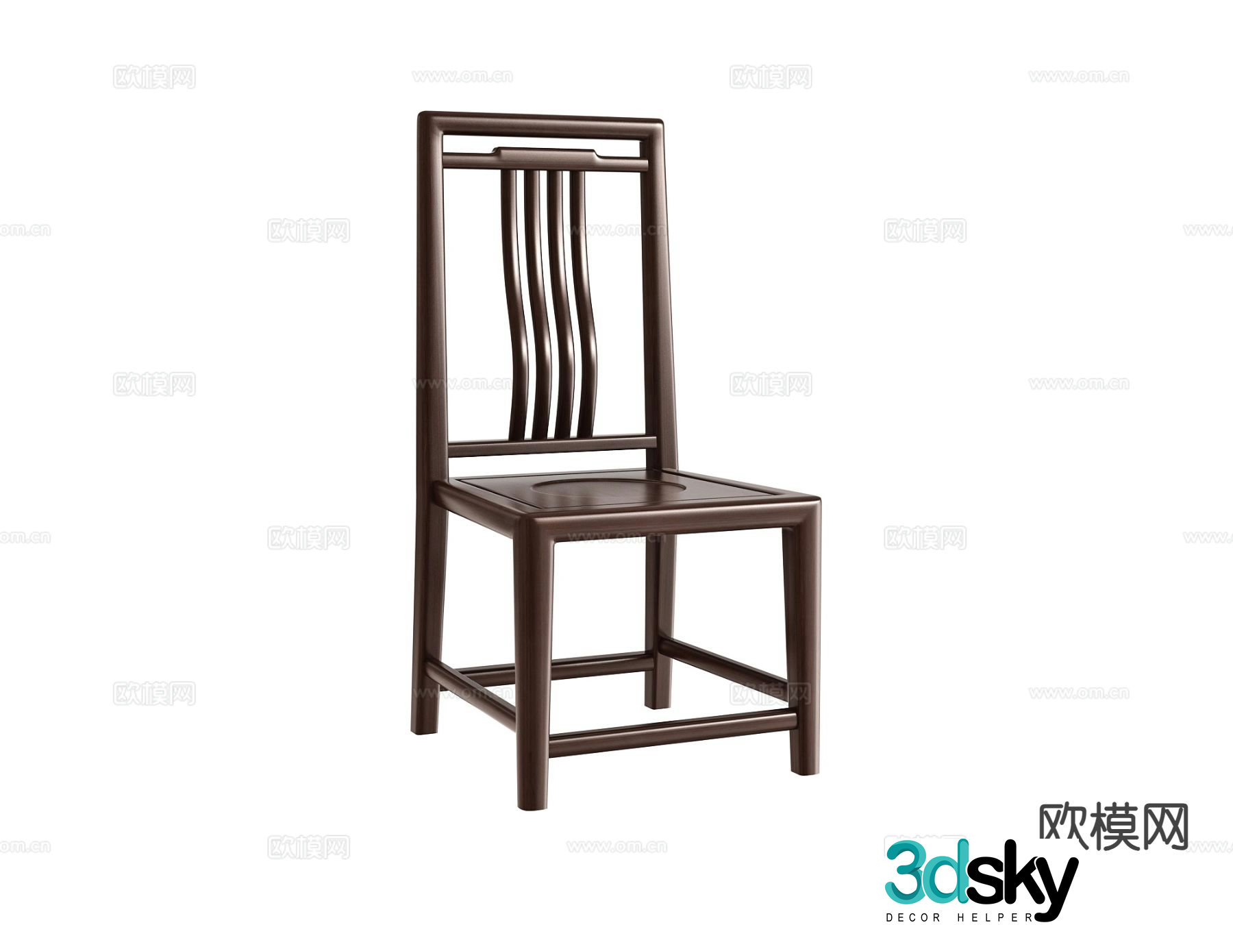 New Chinese style chair dining chair 3d model