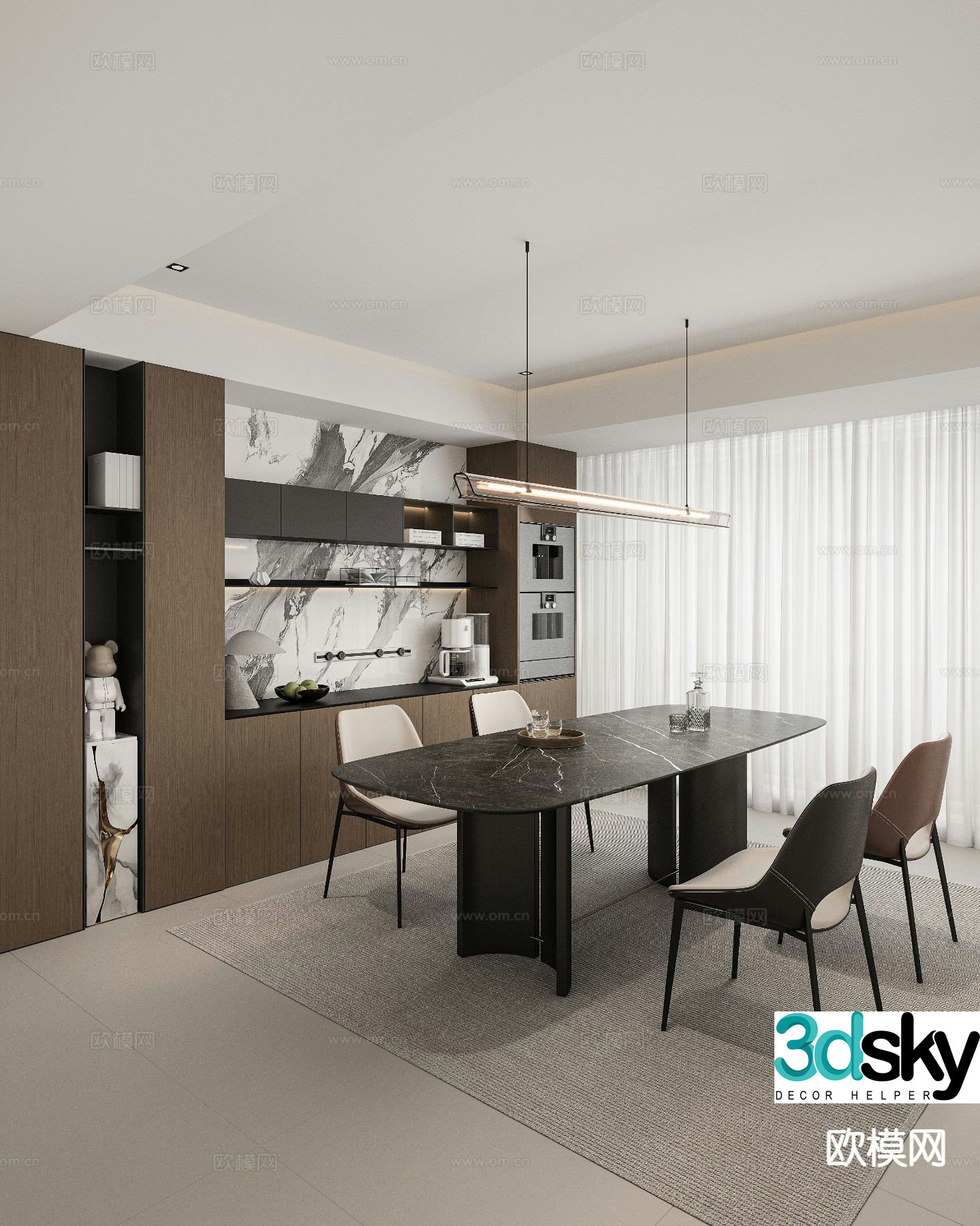 Modern restaurant 3d model