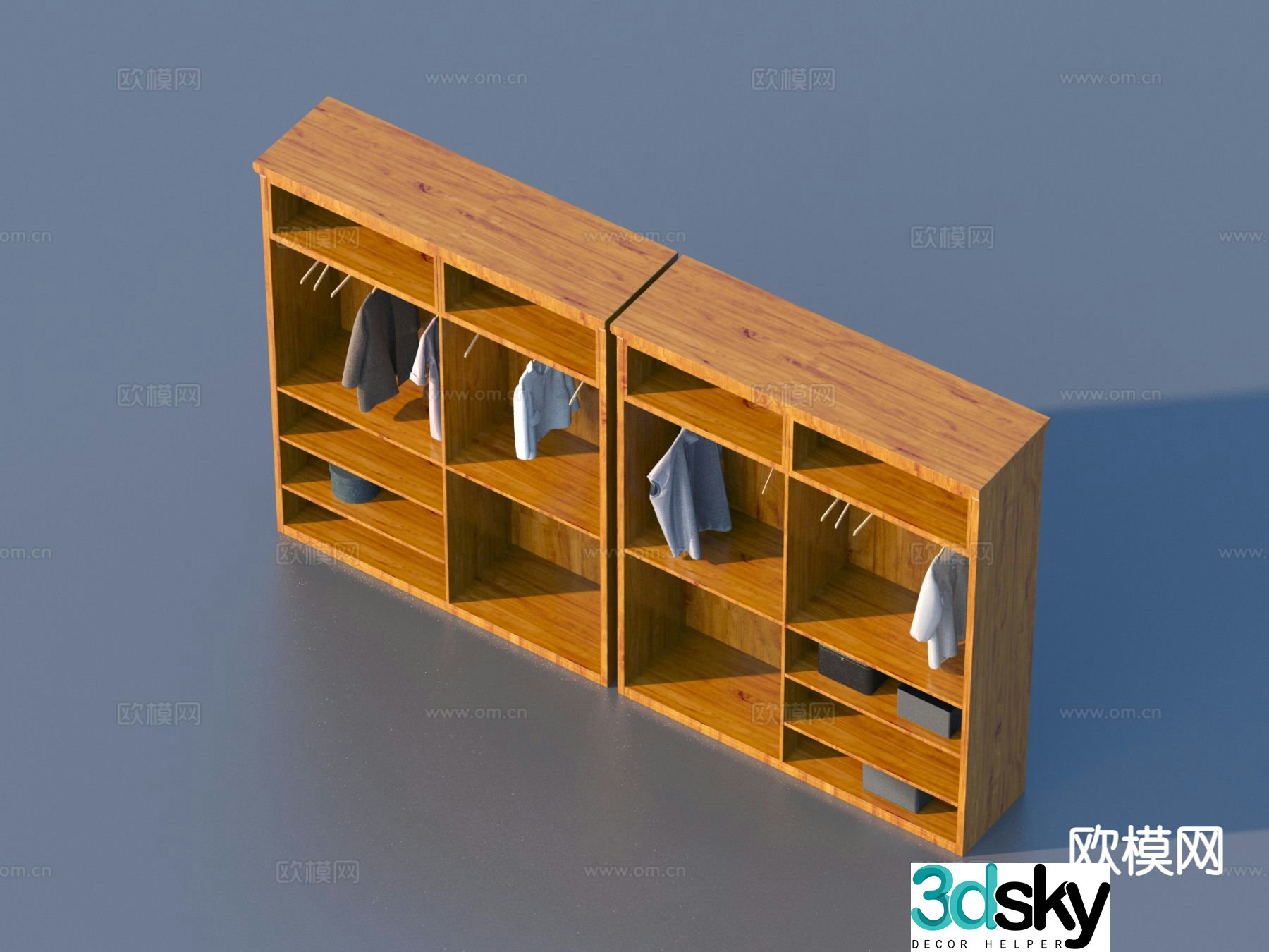 Modern doorless wardrobe 3d model