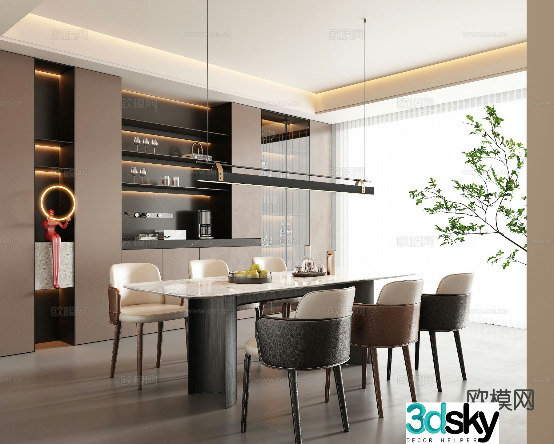 Modern restaurant 3d model