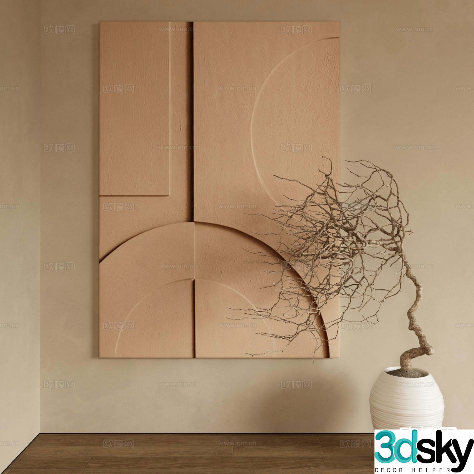 Modern decorative painting three-dimensional painting 3D model