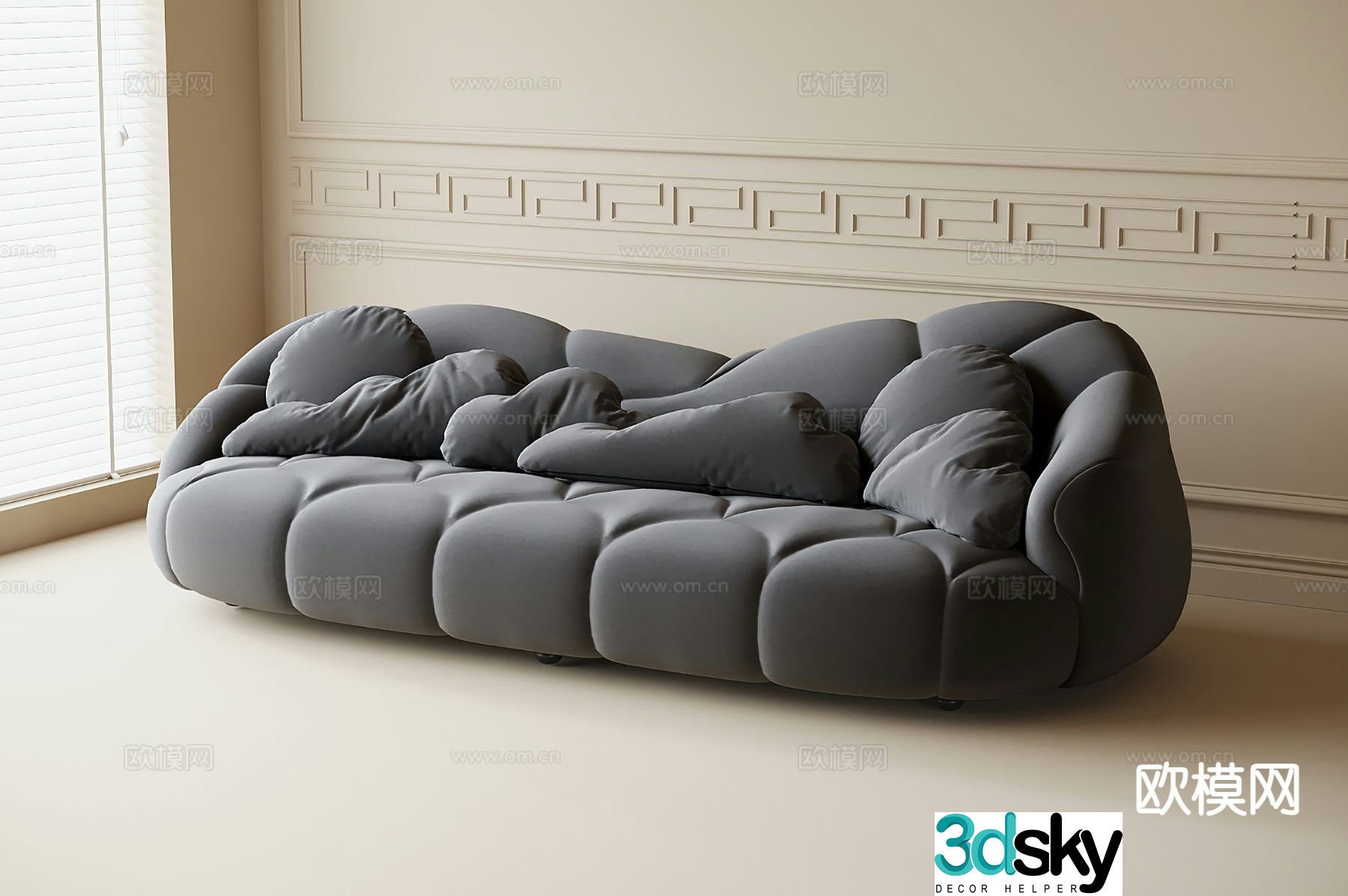 Modern special-shaped sofa multi-person sofa 3D model