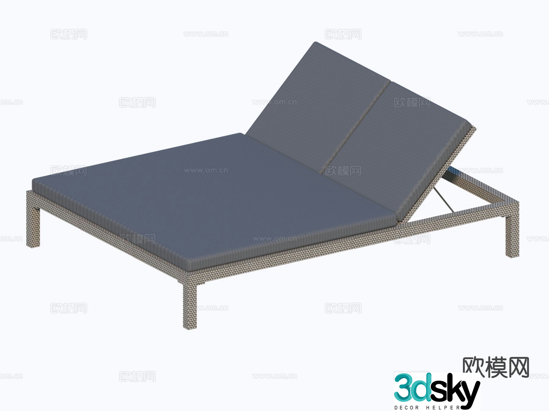 Modern pool lounge chair beach lounge chair double lounge chair 3d model
