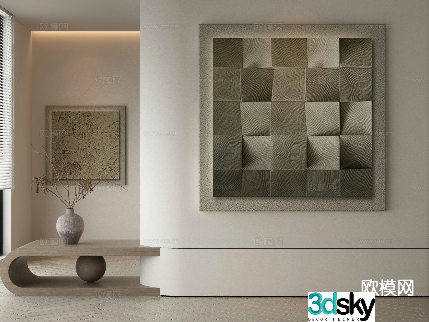 Modern decorative painting three-dimensional painting 3D model