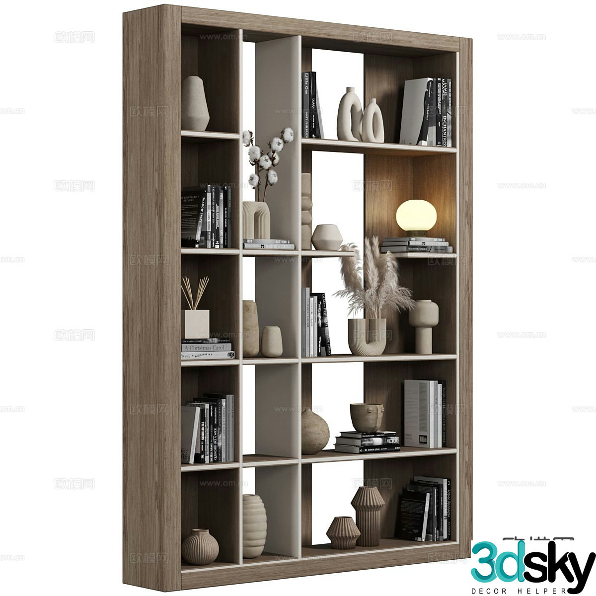 Modern bookcase display cabinet 3d model