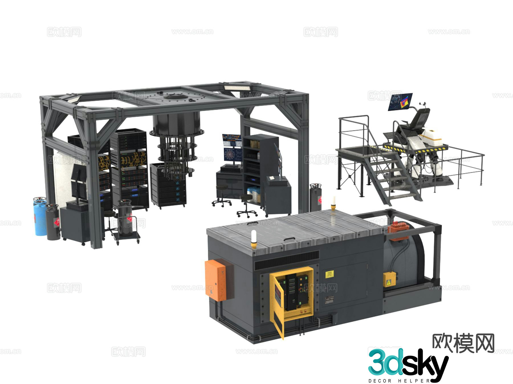 Industrial wind equipment factory equipment 3d model