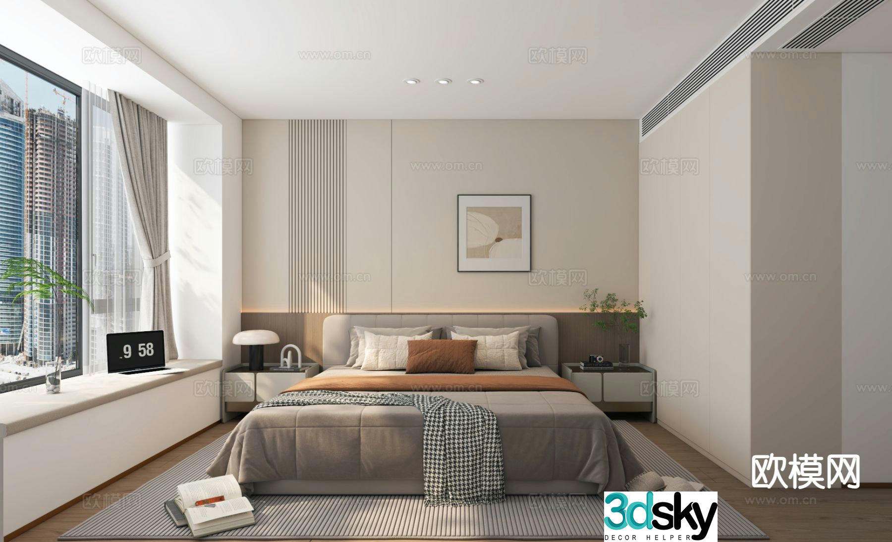 Modern bedroom master bedroom 3d model