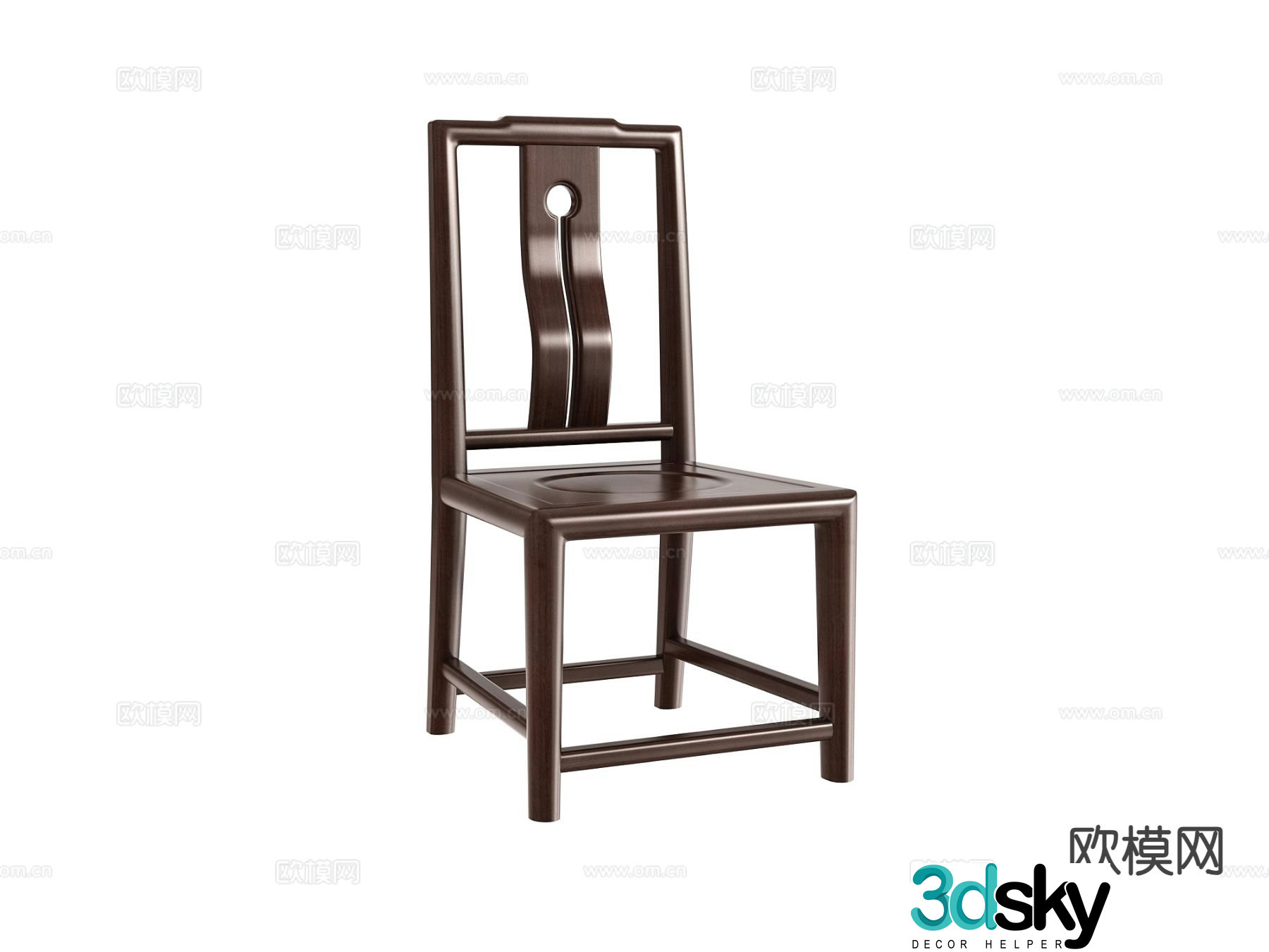 New Chinese style chair dining chair 3d model