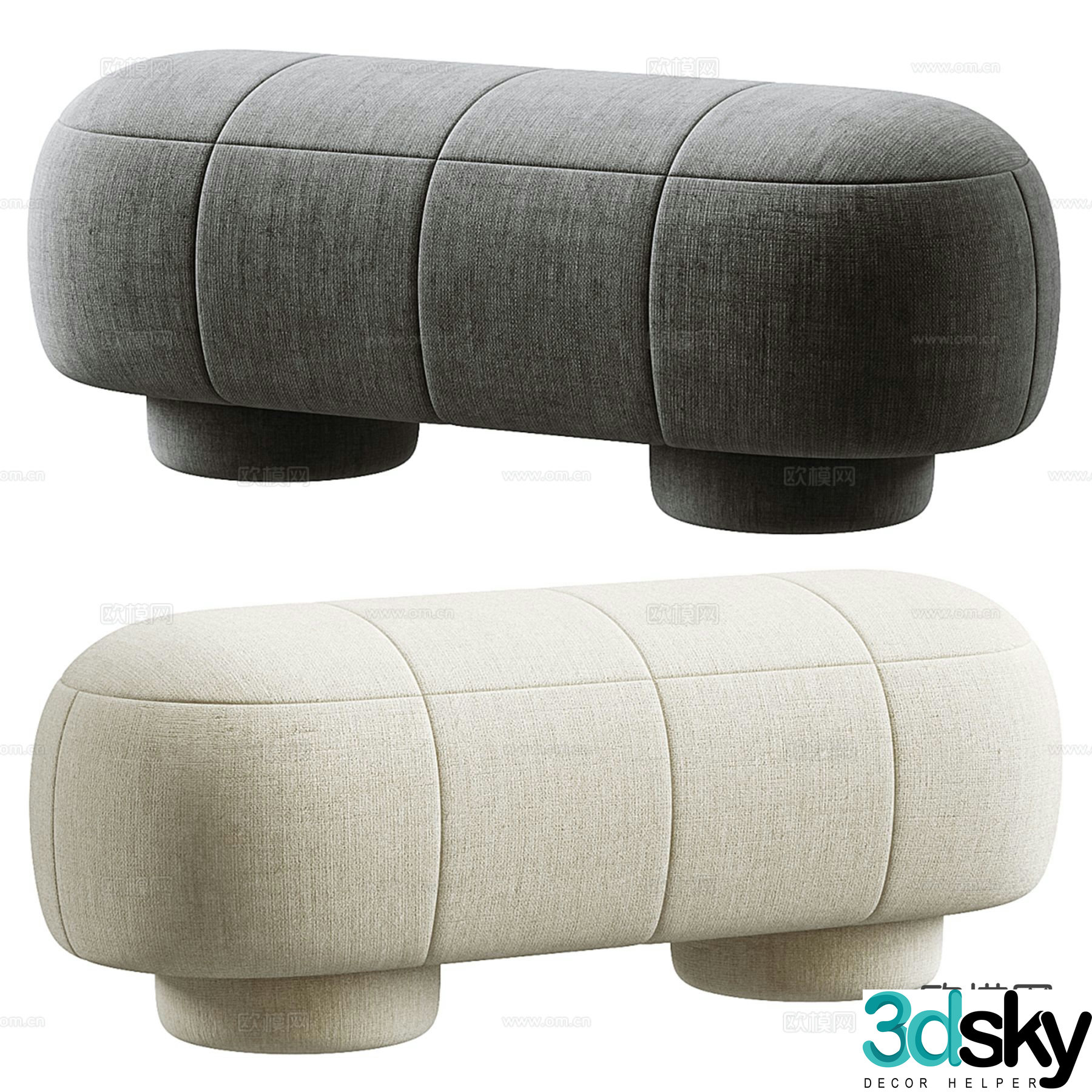 Italian bench sofa stool low stool bed end stool 3D model