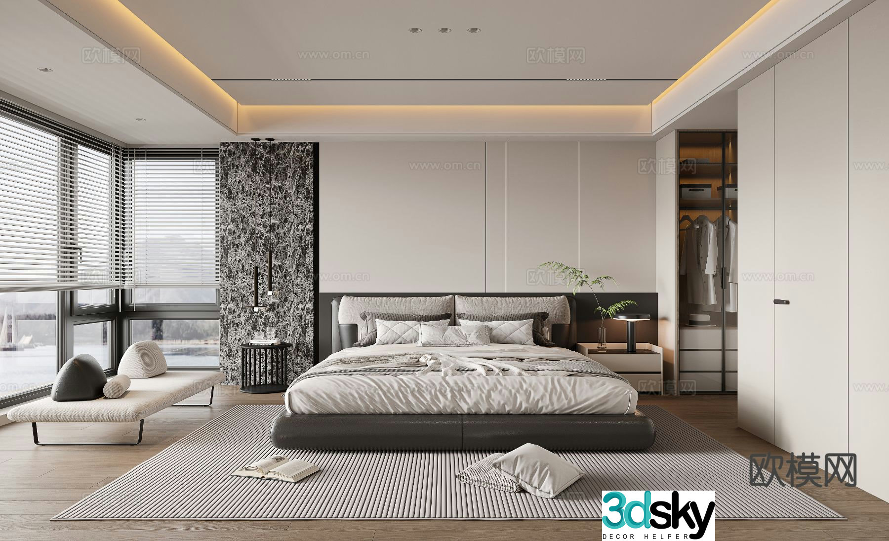 Italian style bedroom master bedroom 3d model