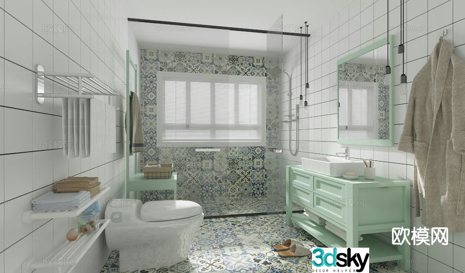 Nordic bathroom bathroom 3d model