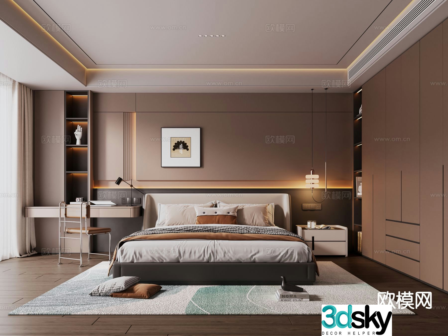 Italian style bedroom master bedroom 3d model