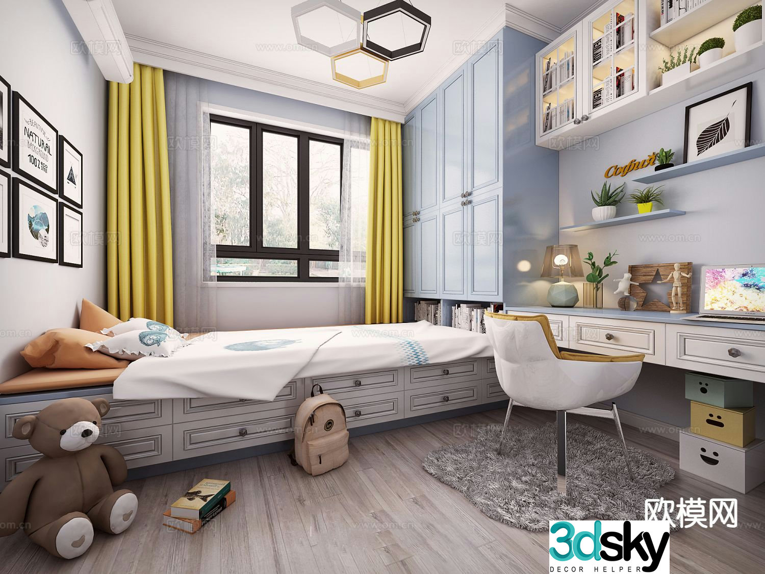 Modern tatami children’s room 3d model
