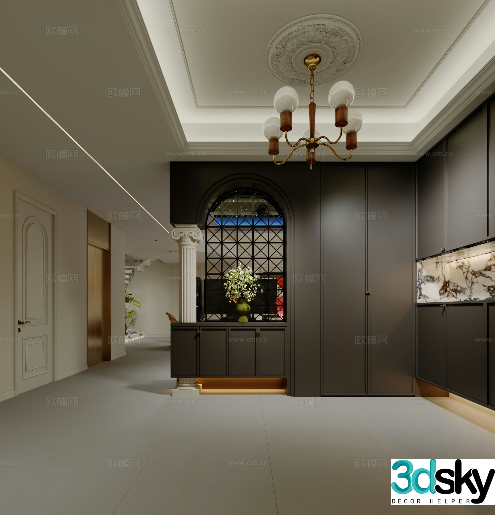 French entrance aisle 3D model
