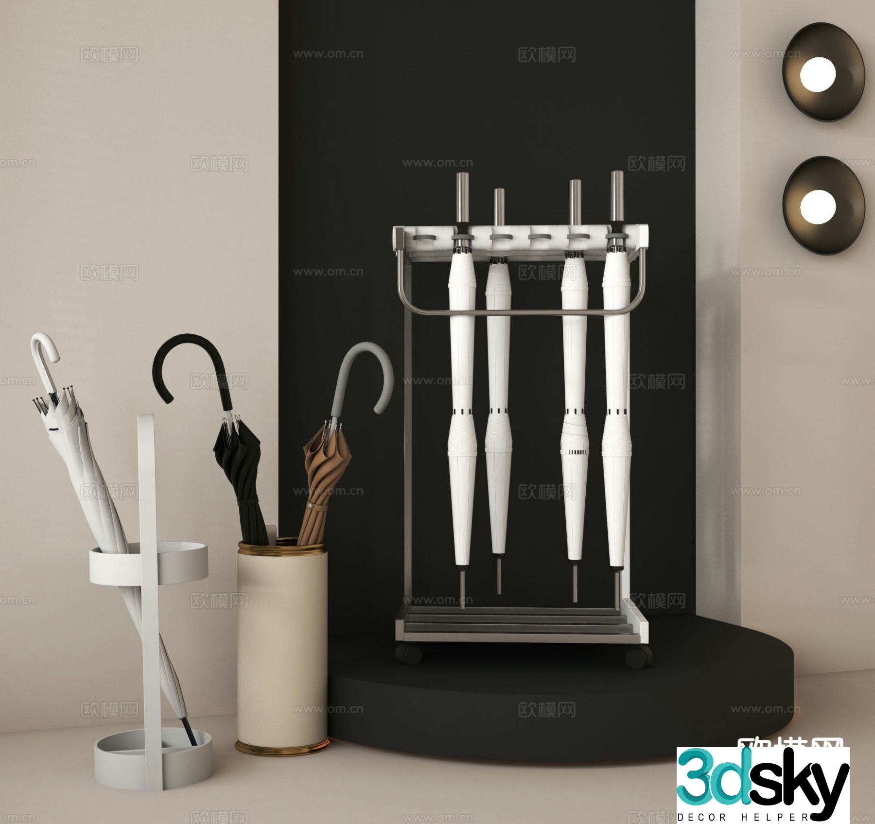 Umbrella umbrella stand umbrella storage bucket 3d model