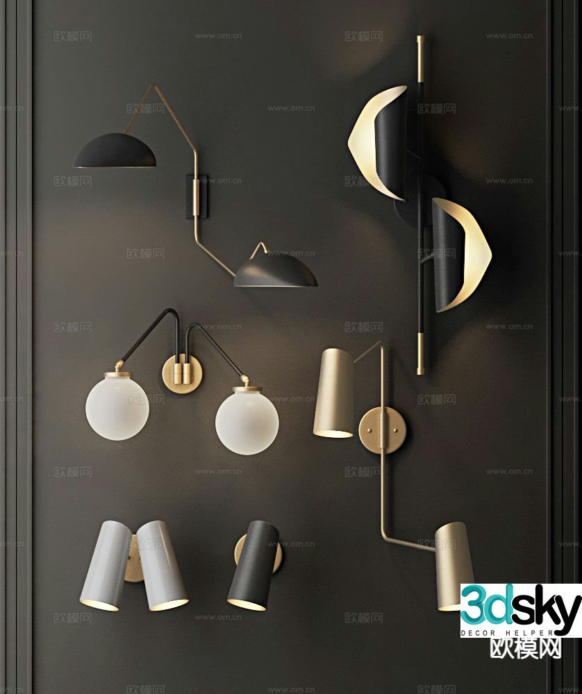 Light luxury wall lamp 3D model