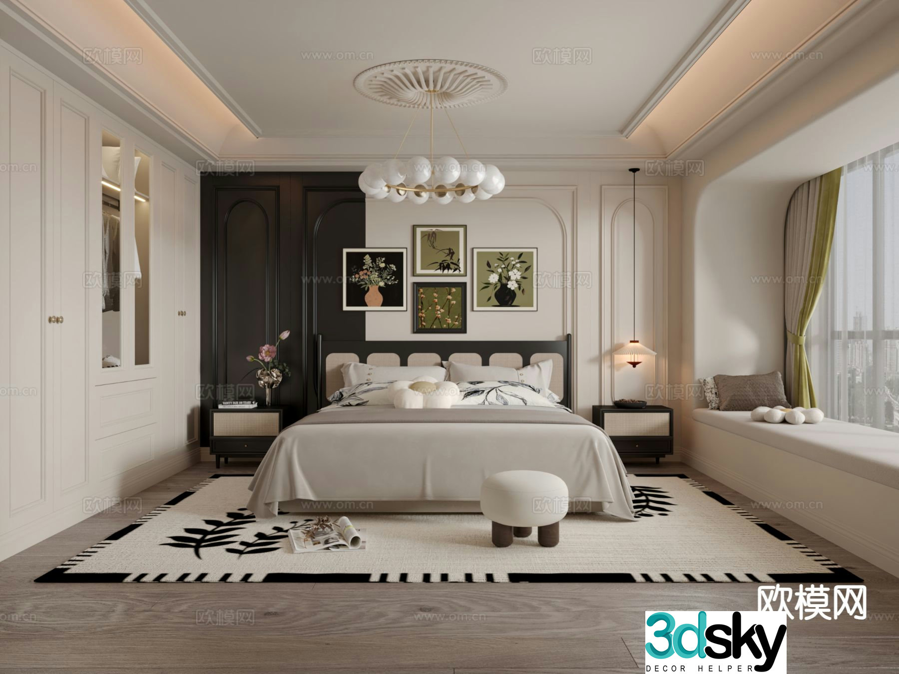 French bedroom master bedroom 3d model